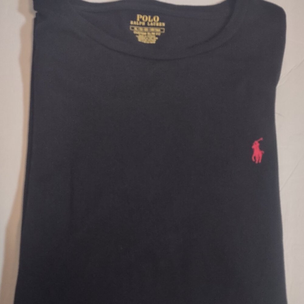 Polo by Ralph Lauren Tee Shirt Men's XL Black Cotton Short Sleeve Logo Crew Neck